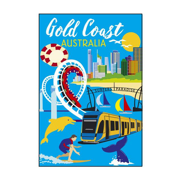 GALLERY MAGNET AUSTRALIAN ICONS Gold Coast Blue Design
