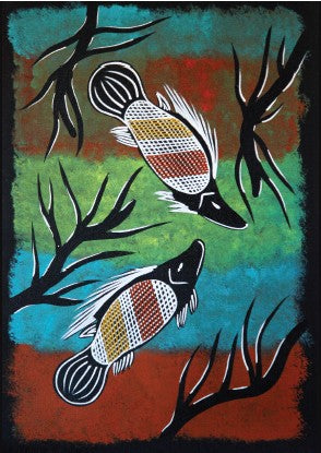 POSTCARD Fish Wilga Hole Dreamtime Kullilla-Art