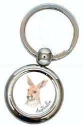 KEYRING WITH CREST Kangaroo KAREN BUCHAN