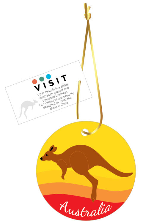 Ceramic Hanging Ornament Kangaroo Sunset Australia