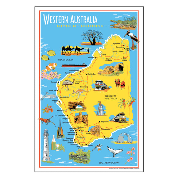 TEATOWEL WESTERN AUSTRALIA STATE OF CONTRAST NFR