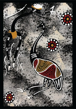POSTCARD Emu Dance Dreamtime Kullilla-Art
