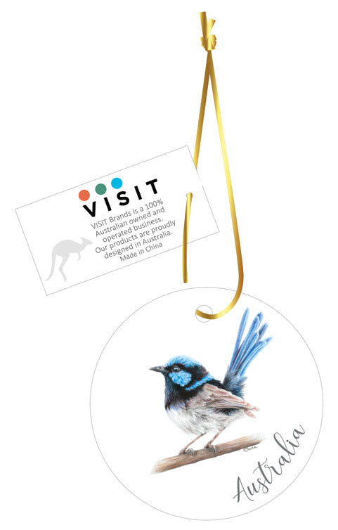 Ceramic Hanging Ornament Fairy Wren Karen Buchan