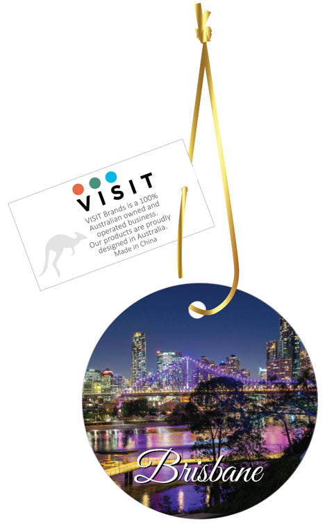 Ceramic Hanging Ornament Brisbane Story Bridge at night