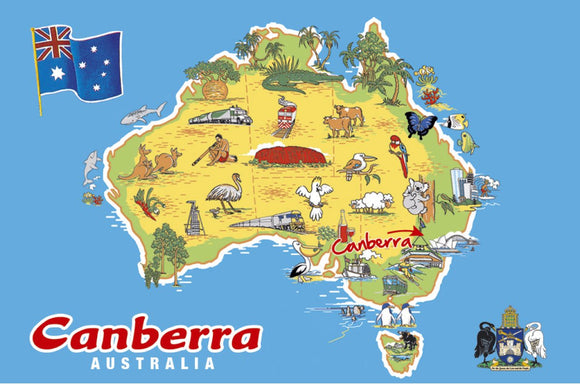 GALLERY MAGNET CANBERRA aust comic map