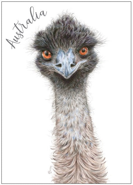POSTCARD Emu 
KAREN BUCHAN