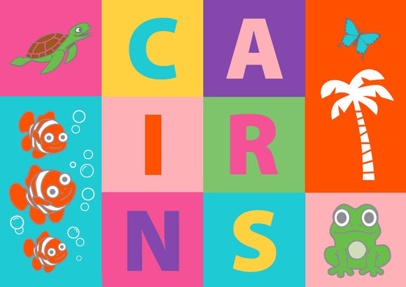 POSTCARD Cairns Squares Bright