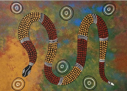 POSTCARD Rainbow Snake Dreamtime Kullilla-Art