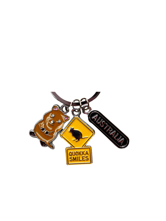 KEYRING CHROME QUOKKA & ROADSIGN