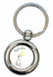 KEYRING WITH CREST Cockatoo KAREN BUCHAN