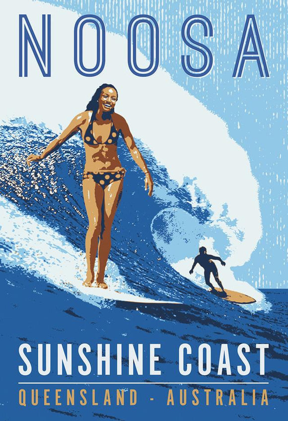 GALLERY MAGNET NOOSA vintage girl surfer