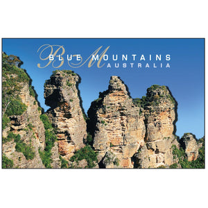 ACRYLIC SHAPED MAGNET BLUE MOUNTAINS THREE SISTERS