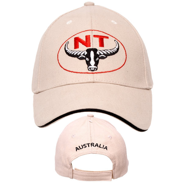 CAP BRUSH COTTON NT BUFFALO HORNS STONE W/BLACK SANDWICH – VISIT