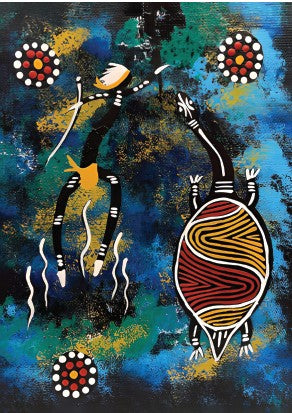 POSTCARD Turtle Dancer Dreamtime Kullilla-Art