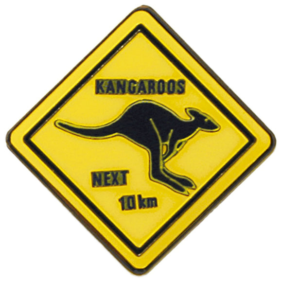 KEYRING KANGAROOS NEXT 10KM ROAD SIGN