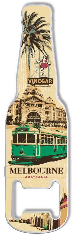 BOTTLE OPENER MAGNET MELBOURNE VINTAGE tram