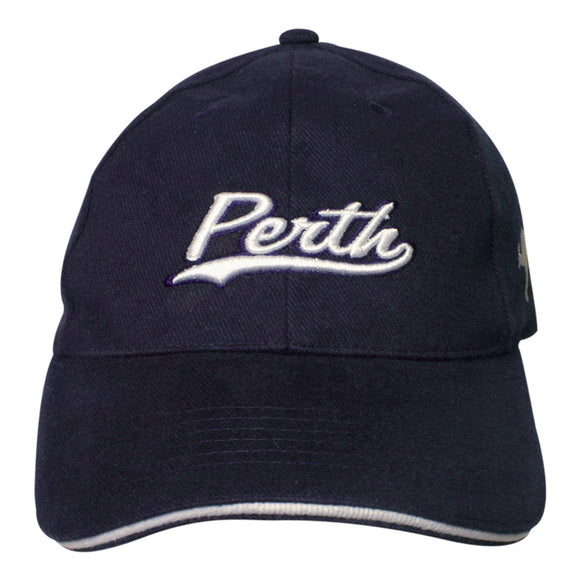 CAP HEAVY BRUSH COT PERTH NAVY WHITE S'WICH