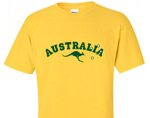 ADULT T/S GREEN & GOLD AUST YEL M
