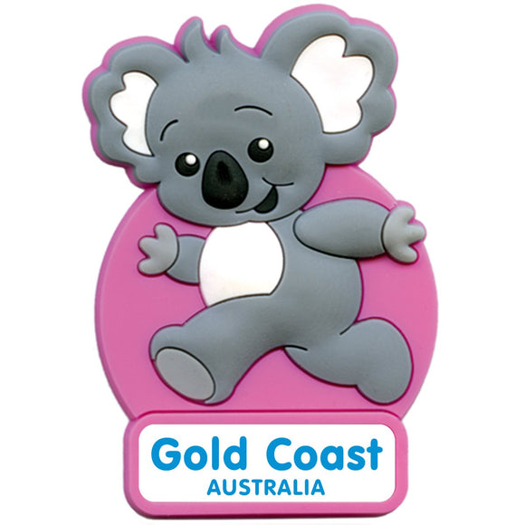 MAGNET SOFT PVC 3D KOALA PINK GOLD COAST
