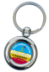 KEYRING WITH CREST CANBERRA PARLIAMENT HOUSE
