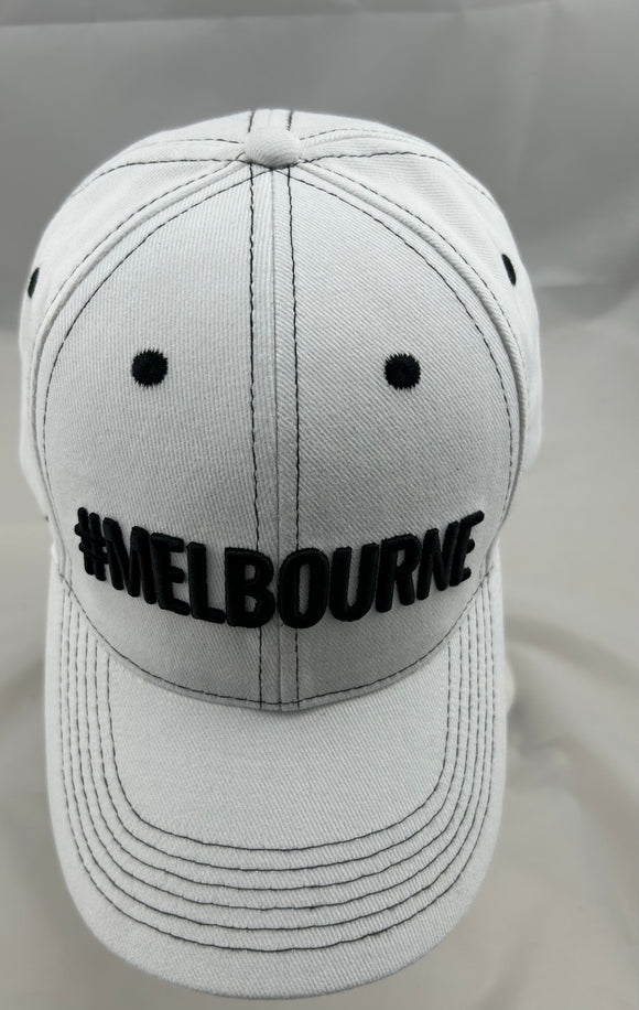 CAP BRUSHED COTTON WHITE #MELBOURNE